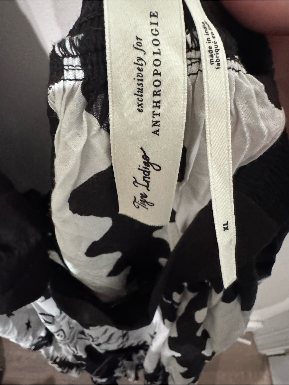 Anthropologie Black and White Halter Maxi Dress with Graphic Motif - Picture 5 of 10